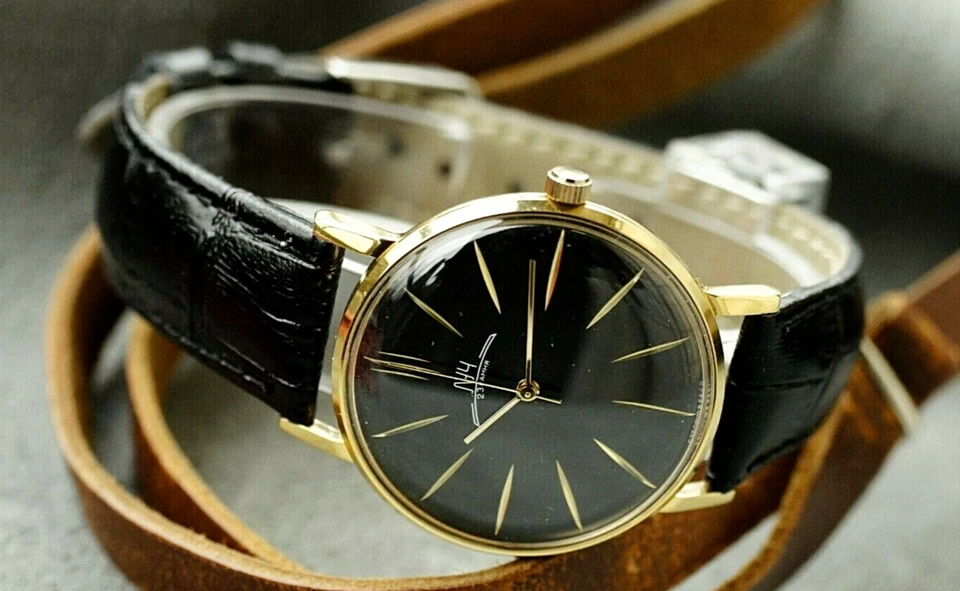 Mechanical Watch LUCH Luxury Ultra SLIM leather strap (POLJOT De Luxe) Men's  - Image 1 of 4