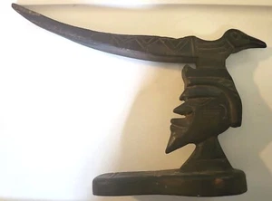 Retro Incense Burner Carved Bird on Top of a Tribal Face - Picture 1 of 7