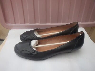 CLARKS BLACK LEATHER SML WEDGE HEELS SIZE 8 D E NEW - Image 1 of 4