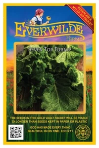 500 Seven Top Turnip Seeds - Everwilde Farms Mylar Seed Packet - Picture 1 of 3