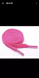 Shoe Laces Pair Flat Coloured Boot Ties Short Long Kids Adult Trainer 8mm Wide - Picture 1 of 1