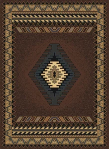 BROWN southwestern APACHE style CARPET 4x6 icon AREA rug : Approx 3' 11" x 5' 3" - Picture 1 of 1