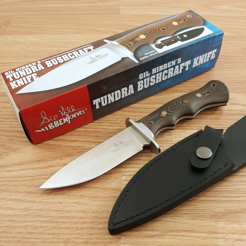 Hibben Tundra Bushcraft Fixed Knife 420HC Steel Blade Orange/Black Hanfle GH5110