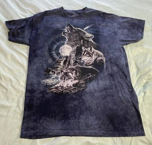 The Mountain Wolf Family Howling Bark at Moon 3 Wolves Tie Dye Shirt Adult 2XL - Picture 1 of 7