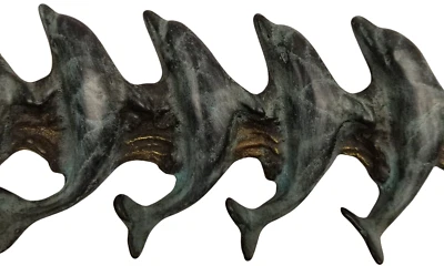 SPI Home 30689 Dolphin Quintet 5 Key Hook on a Wave  Coastal-Inspired Wall Decor - Image 1 of 4