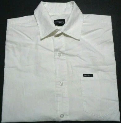 RIPCURL MENS SIZE SMALL SLIM FIT WHITE SHORT SLEEVE SHIRT - Image 1 of 4