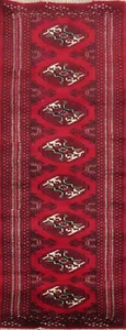 Geometric Bokhara Red Oriental 6 ft Runner Rug Wool Hand-made Hallway Carpet 2x6 - Picture 1 of 12