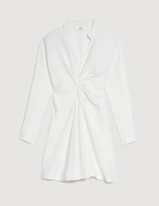 Sandro Women's Long Sleeved Short Dress, Style# SFPRO01105, Size 36, Color Ecru - Picture 1 of 6