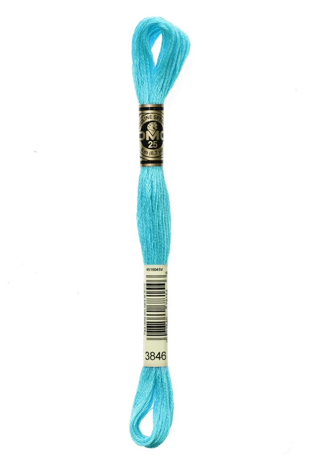 DMC Embroidery Floss 100% cotton 8.7 yds - Turquoise Blue NEW, #3846 - Image 1 of 1