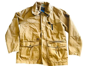 KAVU Men's Canvas Plaid Lined Work Chore Ranch Coat Jacket Tan Size Large - Picture 1 of 7