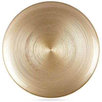 flacher Teller Speiseteller Essteller Platte Servierplatte aus Glas Gold 32,5 cm - Bild 1 von 4