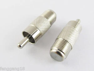 10x F coaxial coaxial hembra a RCA macho enchufe adaptador de TV recto conector níquel - Imagen 1 de 1