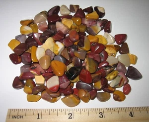 110+ TUMBLED POLISHED NATURAL 0.3"- 0.5" MOOKAITE JASPER STONES AUSTRALIA ~ 150g - Picture 1 of 4
