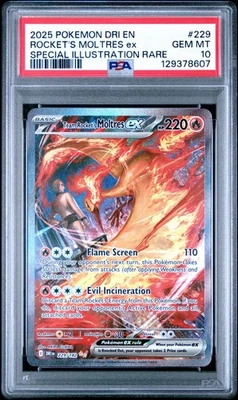 PSA 10 GEM MINT - Pokémon Destined Rivals Team Rocket's Moltres EX 229/182 SIR - Image 1 of 4
