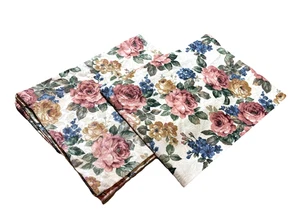 Par de cenefas florales anchas vintage 2 cortinas cortas tratamientos para ventanas flores - Imagen 1 de 6