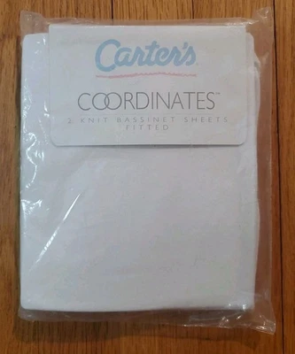 "Sábanas ajustables de 2 tejidos de colección White Carters mezcla de algodón se adapta a 12"" X 29""" Foto 1 de 2
