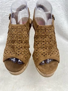 Jellypop Women’s Size 7.5M Brown Elena Wedge Sandals Cork - Picture 1 of 11