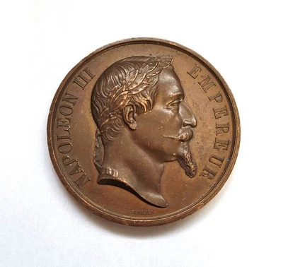 France, Napoléon III Empereur – Agriculture 1870 – Cuivre par Barre 50 mm - Photo 1/2