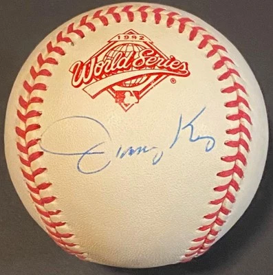 JIMMY KEY Firmado Serie Mundial 1992 Béisbol (Blue Jays - Autógrafo) Certificado JSA Foto 1 de 3