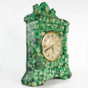 1960's Green Resin "Vomit" Mantle Clock Lanshire Rock Pebble - Picture 1 of 11