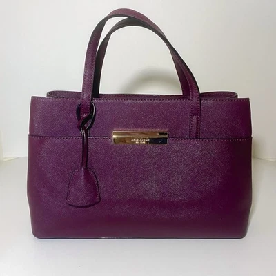 KATE SPADE Maiden Way Burgundy Saffiano Leather Satchel Top Handle Bag - Image 1 of 4