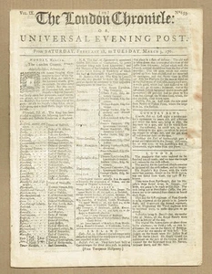 Original 1761 Newspaper - The London Chronicle (Letter from Voltaire) - Picture 1 of 3