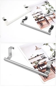 Paquete de 2 toalleros de acero inoxidable sobre puerta ajuste universal plateado cepillado - Imagen 1 de 8