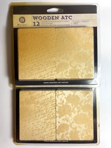 Prima Wooden ATC Card Blanks Lovely Prints 2 Pkgs 24 Pc Total NIP - Picture 1 of 3