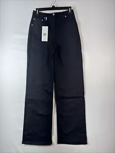 Thakoon Elastic Waist Size 4 Black Denim Straight Leg NEW Jeans Pants - Picture 1 of 8