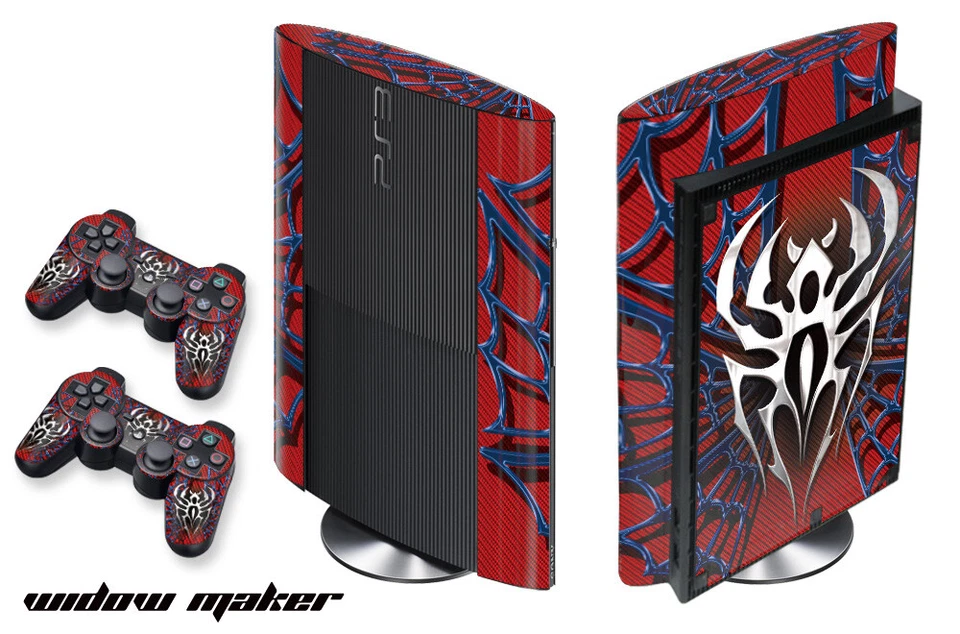 Skin Decal Wrap For PS3 Super Slim PlayStation 3  Console + Controller WidowMur - Image 1 of 1