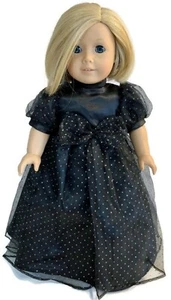 Black Satin & Sparkle Gown Dress Clothes for 18 inch Dolls Girl - Picture 1 of 3