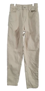 Divided H & M Jeans Women Size 2 Beige Straight Leg High Rise Stretch Skinny 27" - Picture 1 of 13