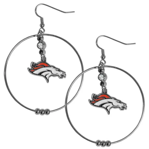 Denver Broncos  2 Inch Hoop Earrings Cover