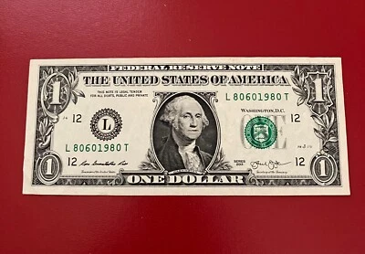 2013 $1 Dollar Fancy Serial # Birthday Note - August 6th 1980 - Image 1 of 2