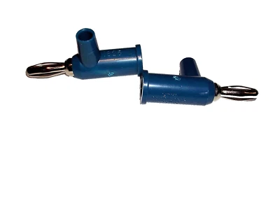 Pomona LOT (2) 1825-6 BLUE Banana Plug , Solderless, Safety Collar NEW - Image 1 of 2