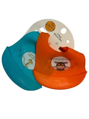 The Gruffalo Pack of 2 Silicone Bibs Babies Toddlers Weaning Feeding Easy Clean