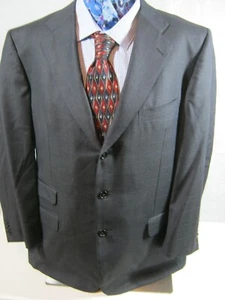 Ermenegildo Zegna Mens Sport Coat Jacket Blazer 3 Button Sz 56R Window Pane Blue - Picture 1 of 13