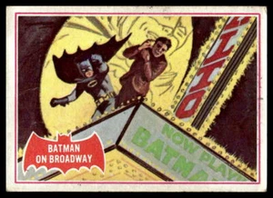 1966 Topps Batman #44A Batman on Broadway Red Bat Puzzle Back VG-VGEX Crease - Picture 1 of 2