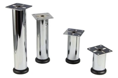 4x Möbelfuß Möbelfüße 70 - 200 mm chrom poliert Tischbeine Sockel Füße Schrank - Bild 1 von 4