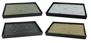 Wooden Display Presentation Tray 1.5 inches Deep with Ring Roll Cufflink Insert - Picture 1 of 6