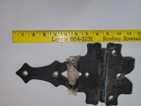 2 Vintage Black Strap Barn Door Gate Shed Hinges 11.5" Long Salvage Cover