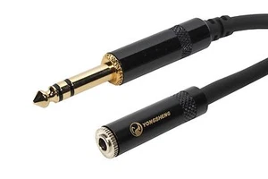 15 ft Stereo Headphone Extension Cables 1/4" TRS male to 1/8" female - Picture 1 of 2
