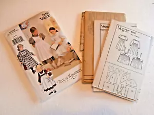 Little Vogue 8608 Girls size 5-6-6x dress-long or short sleeve + smocked apron, - Picture 1 of 2