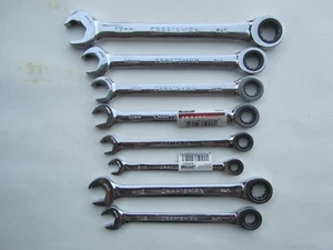 New Craftsman 8Pc. Metric,SAE Duel Ratcheting 12 Point Combination Wrench - Picture 1 of 8