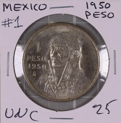1950 Mo México Plata Un Peso #1 Foto 1 de 2