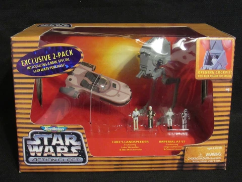 Galoob Star Wars Micro Machines Action Fleet AT-ST & Landspeeder Sealed MIB B098 Cover