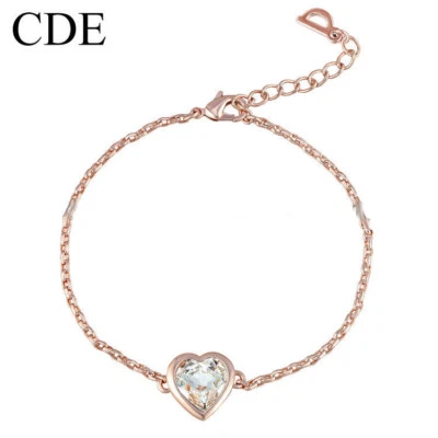 Luxus Armband Armkette Herz Crystal Kristall 750er RG 18K Rosegold Geschenk - Bild 1 von 4