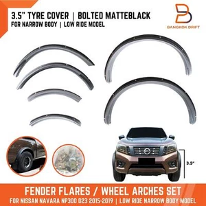 3.5" TYRE COVERAGE MATTEBLACK BOLTED FENDER FLARES FOR NISSAN NAVARA NP300 15-19 - Picture 1 of 10