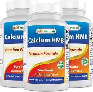3 Pack Best Naturals HMB (Beta-Hydroxy Beta-Methylbutyrate) Pure Powder 8 OZ - Picture 1 of 7