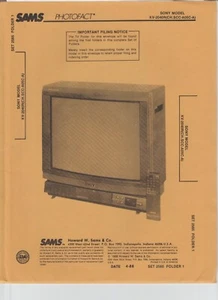Sony KV-2040R Color TV Photofact Folder, SAMS Service Manual - Picture 1 of 1